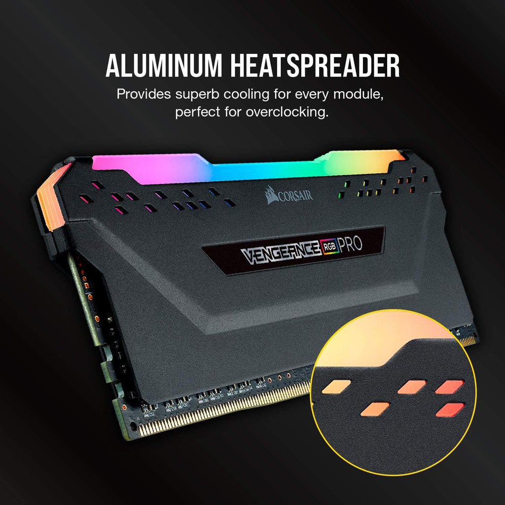 CORSAIR CMW16GX4M2C3200C16 VENGEANCE RGB PRO Desktop Memory 16GB 2x8GB Black