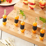 Multi-Level Rectangular Bamboo Food Skewer Holder – 6 Levels | 180 Holes | Restaurantware