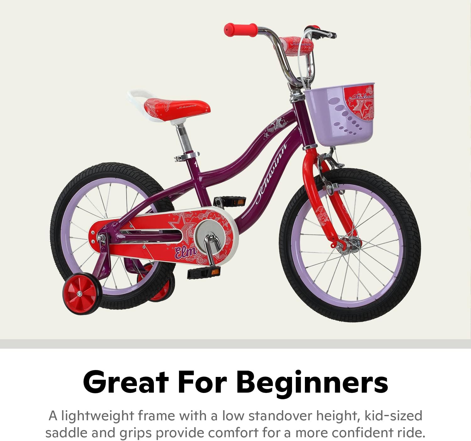 Schwinn S0683AAZ Elm Girls Bike For Toddlers And Kids 16in Purple Secondary image