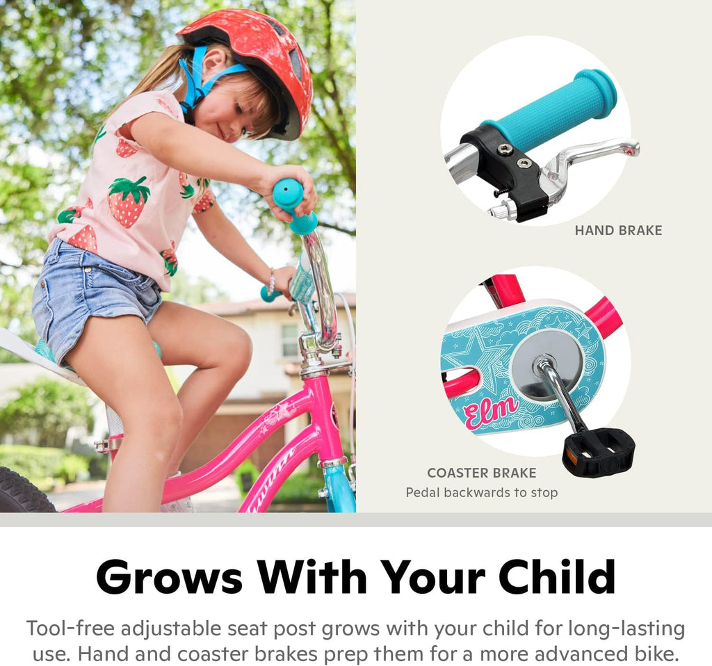 Schwinn Elm Girls Bike For Toddlers And Kids 14inch Pink