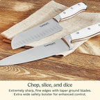 Cuisinart C77WTR-15P Triple Rivet Collection 15-Piece Cutlery Block Set, White