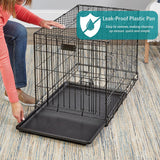 MidWest Homes For Pets iCrate Double Door Folding Dog Crate With LeakProof Pan