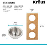 Kraus Kore Set Of 3 Stainless Steel Round Bowls KSC1003BB