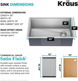 Kraus KWU11030 Kore Kitchen Single Bowl 30 Inch Workstation Sink