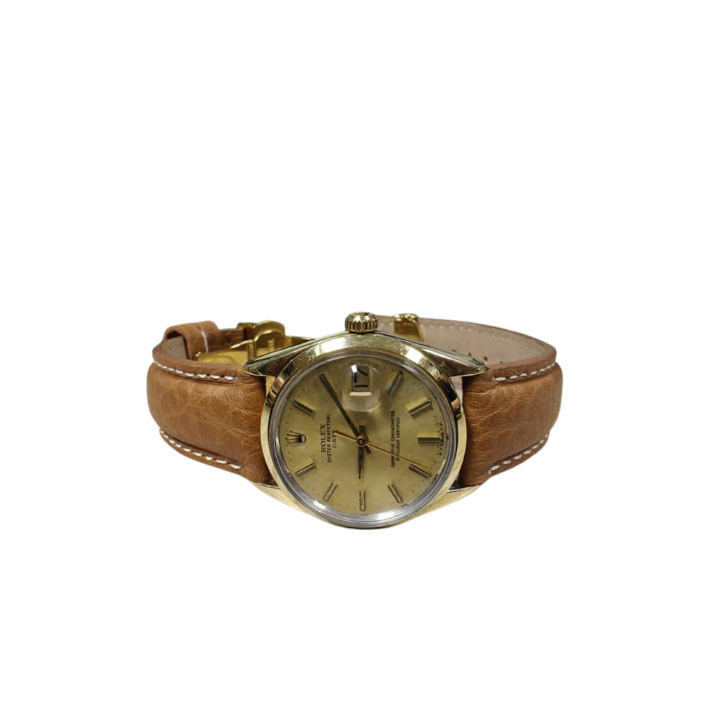 ROLEX Oyster Perpetual 1550 Date Watch Gold Dial