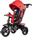 Evezo 302A 4in1 Parent Push Tricycle For Kids Crimson Red