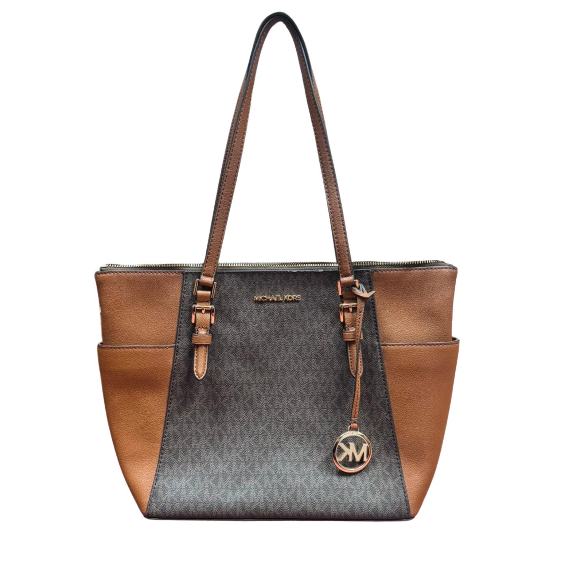 MICHAEL KORS Charlotte Large Leather Top Zip Tote Bag