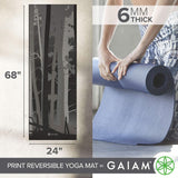 Gaiam Yoga Mat Premium 6mm Print Reversible Extra Thick Non Slip Deep Forest