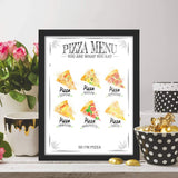 Poster Hub Pizza Menu White Kitchen Art Decor