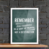 Poster Hub Remember That Happiness Chalk Motivational Art Decor