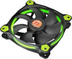 Thermaltake Riing 12 High Static Pressure Circular Ring Green LED Case Radiator Fan CLF055PL12GRA