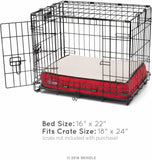 Brindle Designer Memory Foam Pet Bed 22.0in L X 16.0in W X 4.0in Th Red Sherpa Small