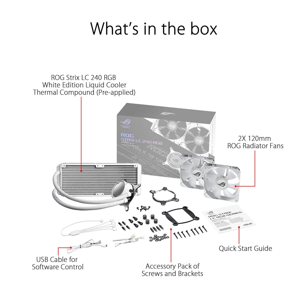 ASUS ROG Strix LC 240 RGB White Edition All In One Liquid CPU Cooler