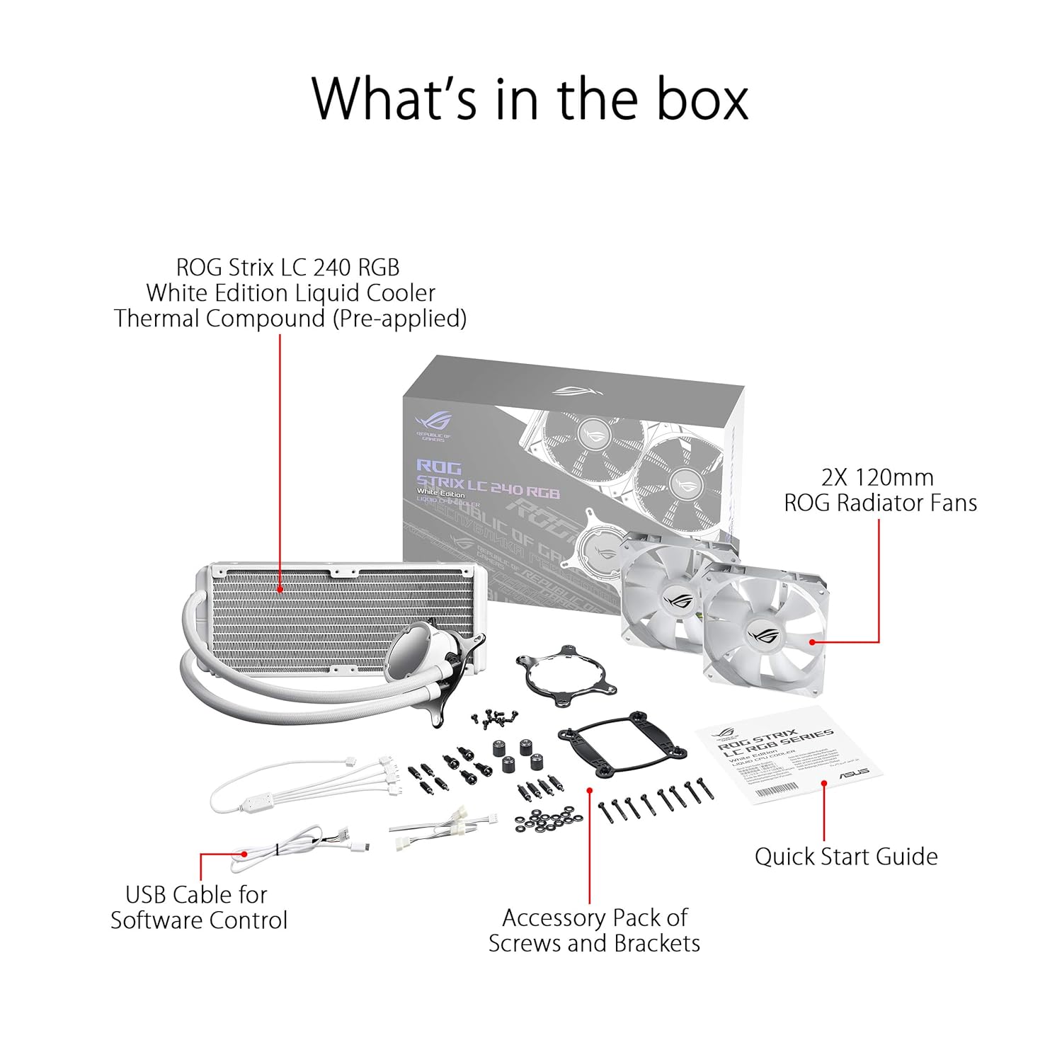 ASUS ROG Strix LC 240 RGB White Edition All In One Liquid CPU Cooler