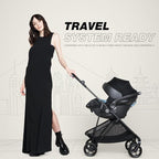 CYBEX Melio 3 Carbon Ultra-Lightweight Stroller - Compact Full-Size, Reversible Seat, One Hand Fold, Travel System Ready, for 6 Months+ - Moon Black