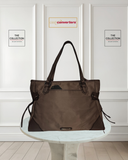 Burberry Tote Bag Nylon Leather Brown Dark Brown
