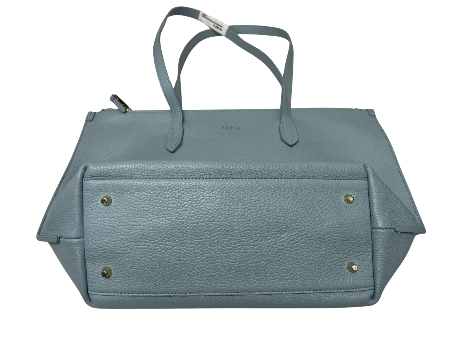 Furla Net Medium Tote Bag Slate Blue Pebbled Leather