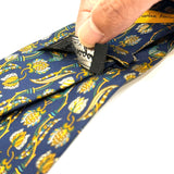 Salvatore Ferragamo Navy Blue With Gold Fruit Necktie