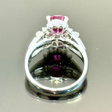 PT900 Ruby With Diamond Ring