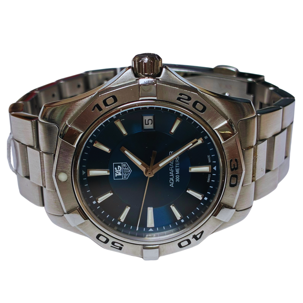 TAG Heuer Mens WAP1112 Aquaracer Stainless Steel Blue Dial Watch