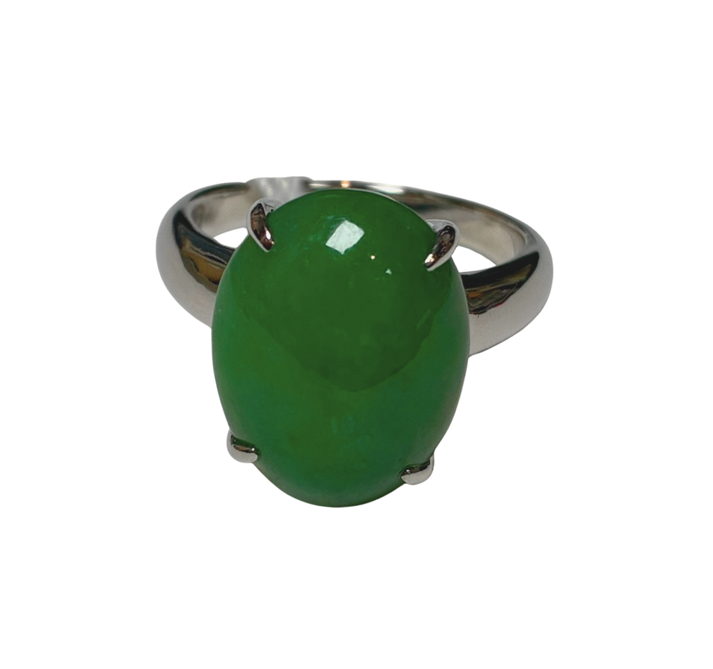 PT900 7.14CT Jade Ring 7.6G Size 10