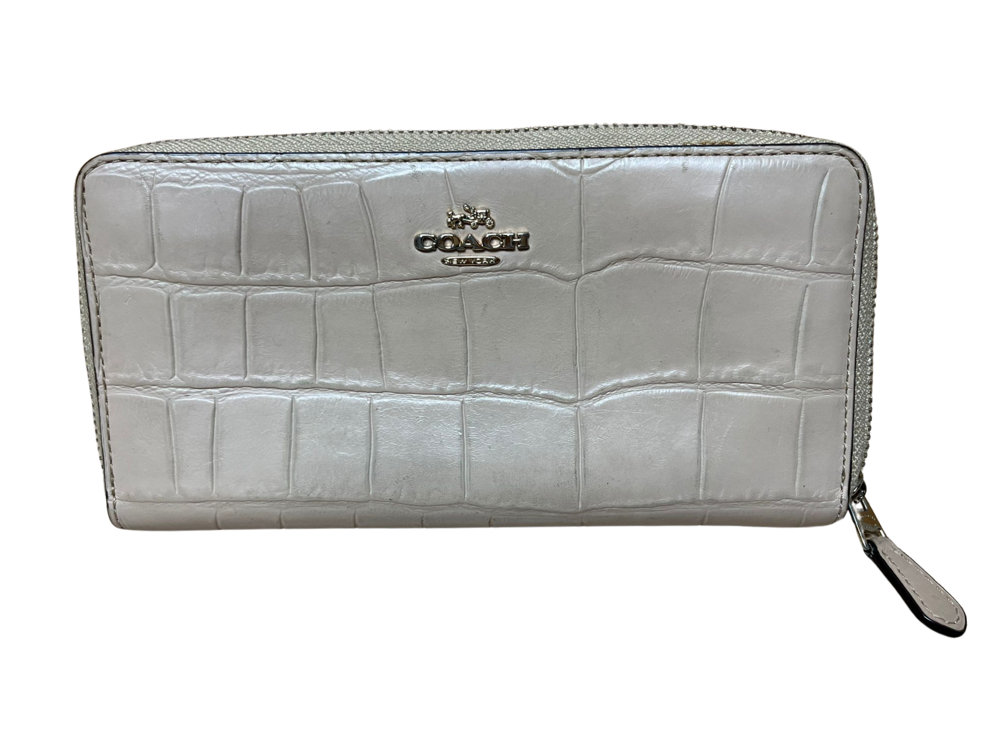 COACH Crocodile Leather Accordion Round Zip Long Wallet Main image
