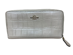 COACH Crocodile Leather Accordion Round Zip Long Wallet