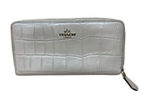 COACH Crocodile Leather Accordion Round Zip Long Wallet