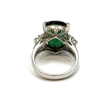 PT900 Green Tourmaline & Diamond Ladies Ring