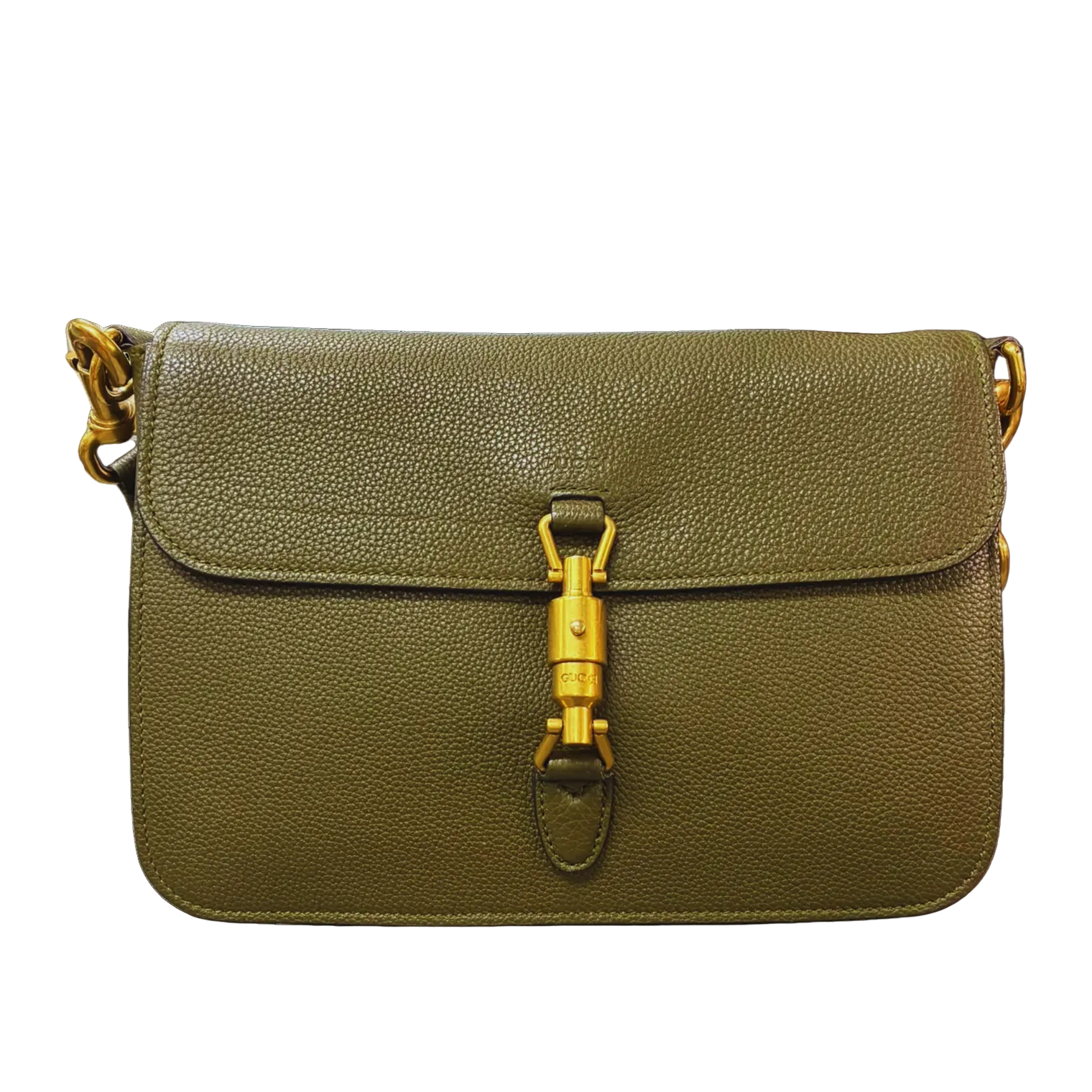 Gucci Jackie 2way Shoulder Bag Green Pebbled Leather