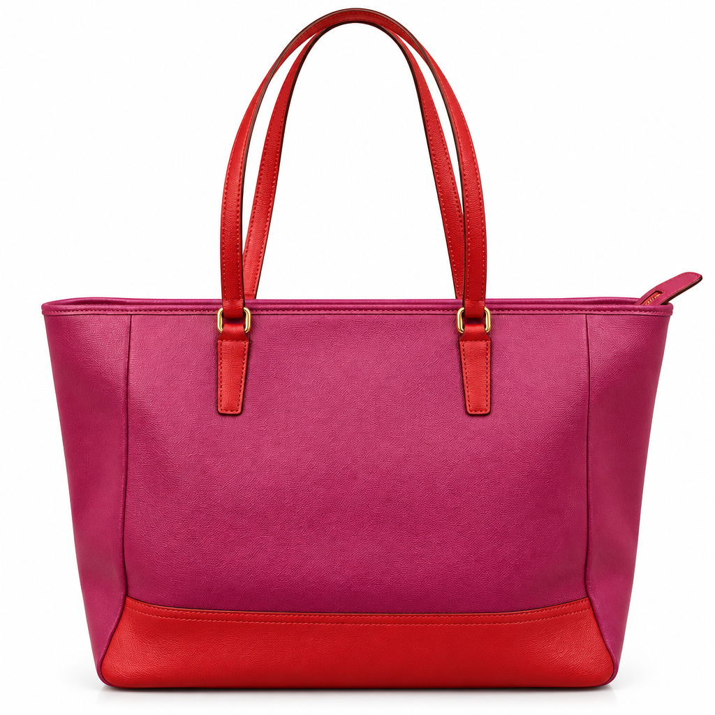 Coach Saffiano Leather Medium East West Tote Bag Cranberry