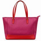 Coach Saffiano Leather Medium East West Tote Bag Cranberry