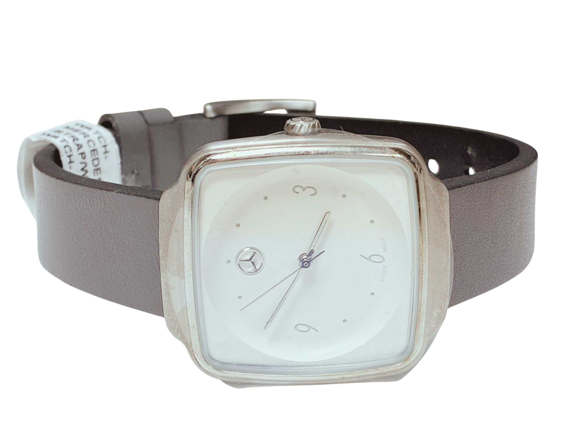 Mercedes Benz Modern White Anthracite Black Stainless Steel Calfskin Womens Watch Secondary image