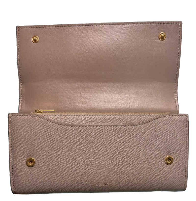 Celine Large Flap Wallet Grained Calfskin