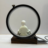 Monk Reading Book With LED Ring (Adjustable Light)