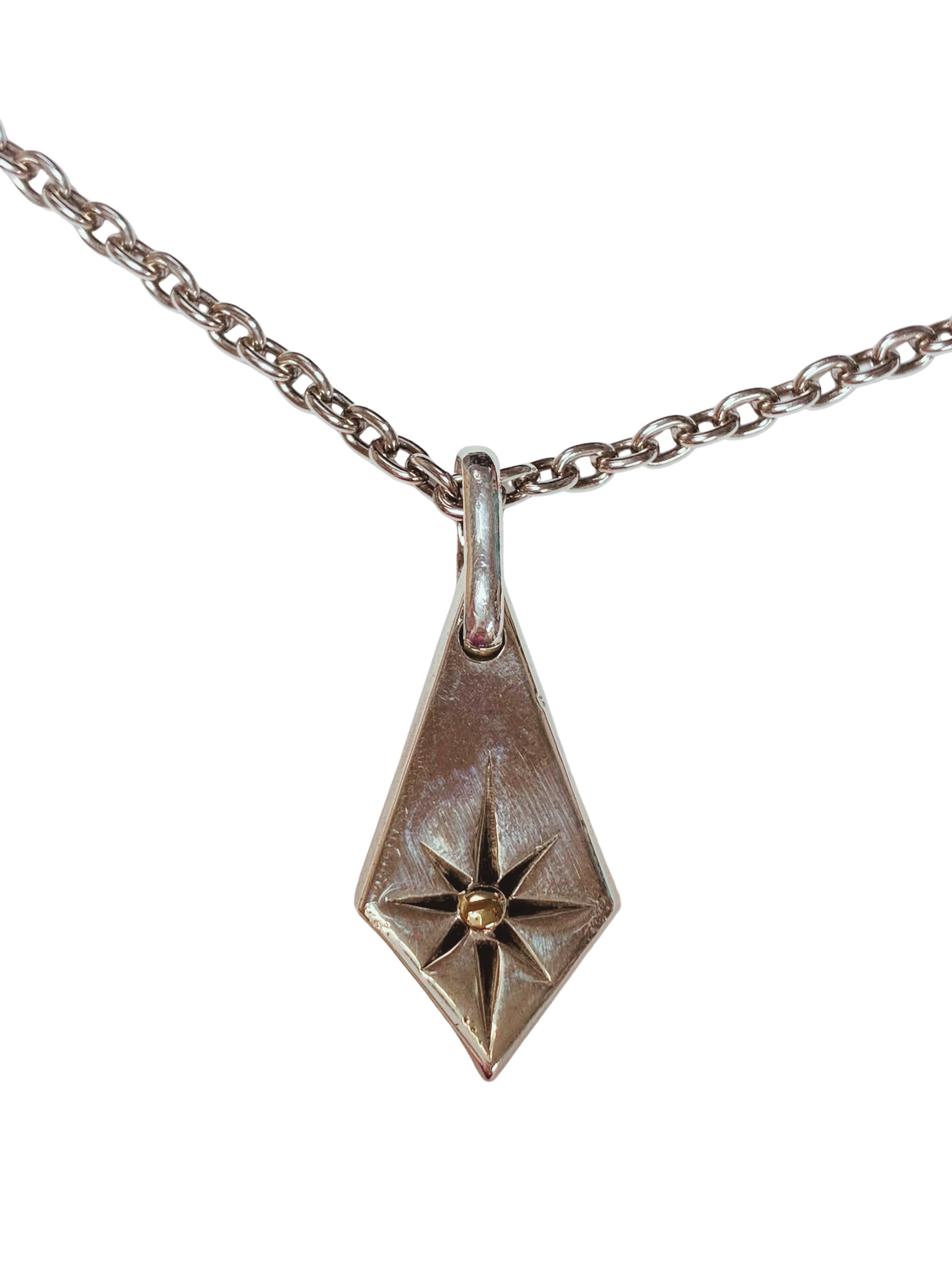 Silver 925 Big Hand Sun Pendant Necklace 25.7G