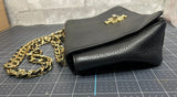 Tory Burch Britten Small Adjustable Shoulder Bag Black Pebbled Leather