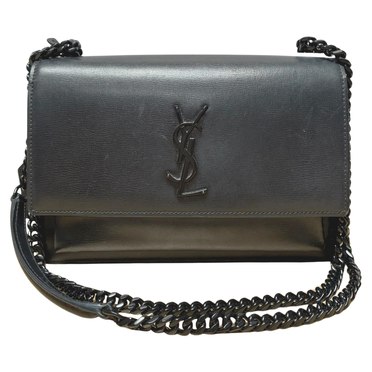 Saint Laurent Medium Monogram Monochrome Sunset Bag Black Calfskin