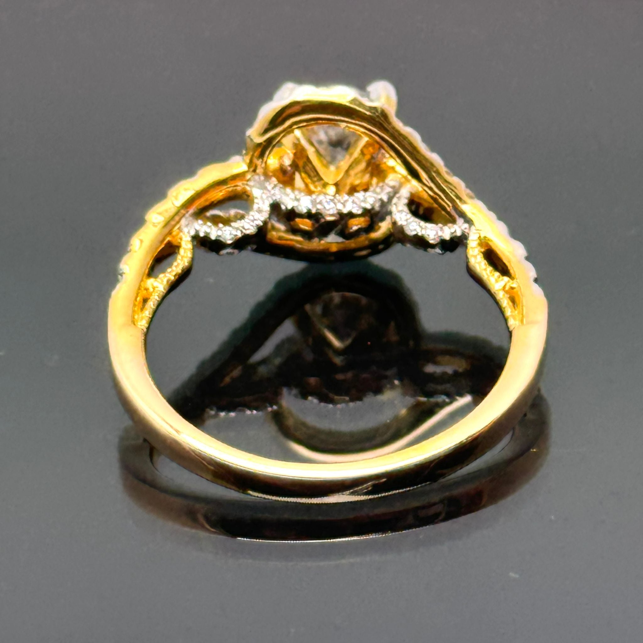 18K Yellow Gold Diamond1=0.70ct, D62=0.58ct Ring 3.8gm Secondary image