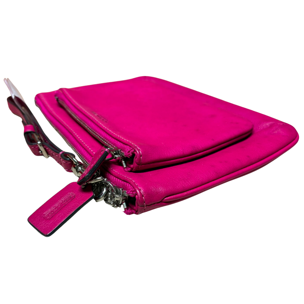 Coach Legacy Wristlet Leather Fuchsia