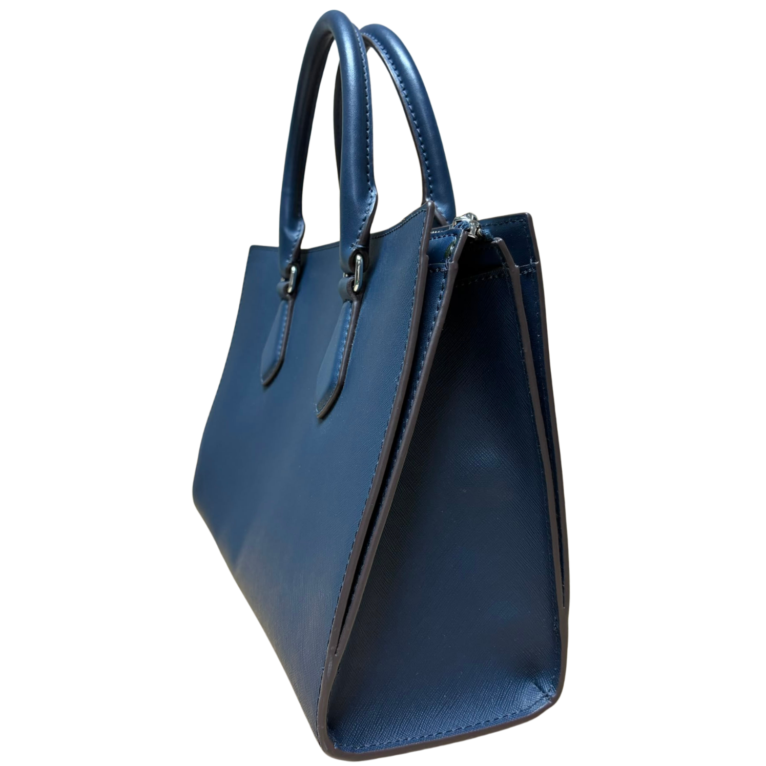Michael Kors Sheila Medium Center Zip Satchel Crossbody Bag Navy