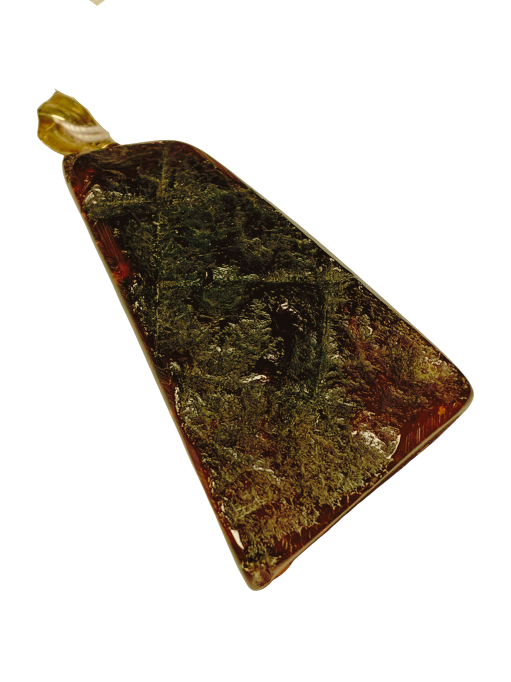 18KYG Amber Pendant 6.9G