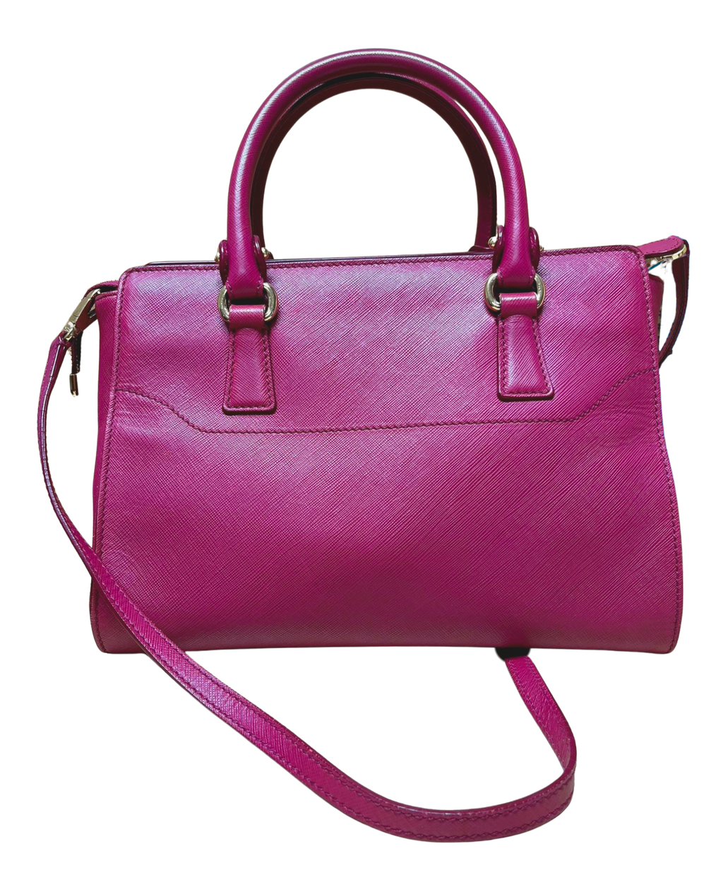 Salvatore Ferragamo Beky Tote Bag Fuchsia Saffiano Leather