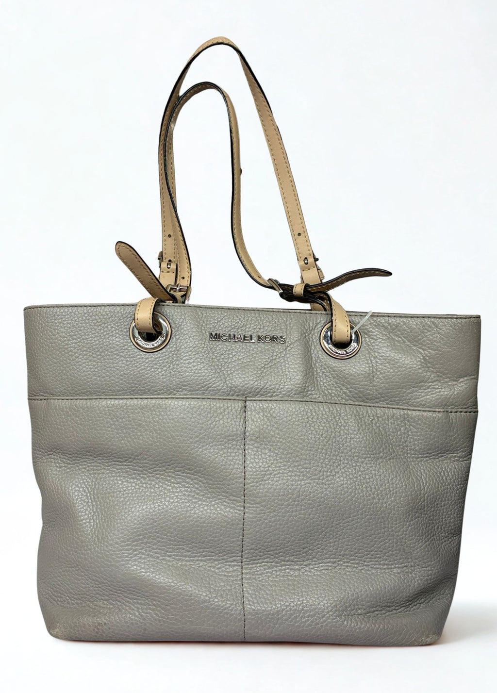 Michael Kors Bedford Top Zip Leather Pocket Tote Bag