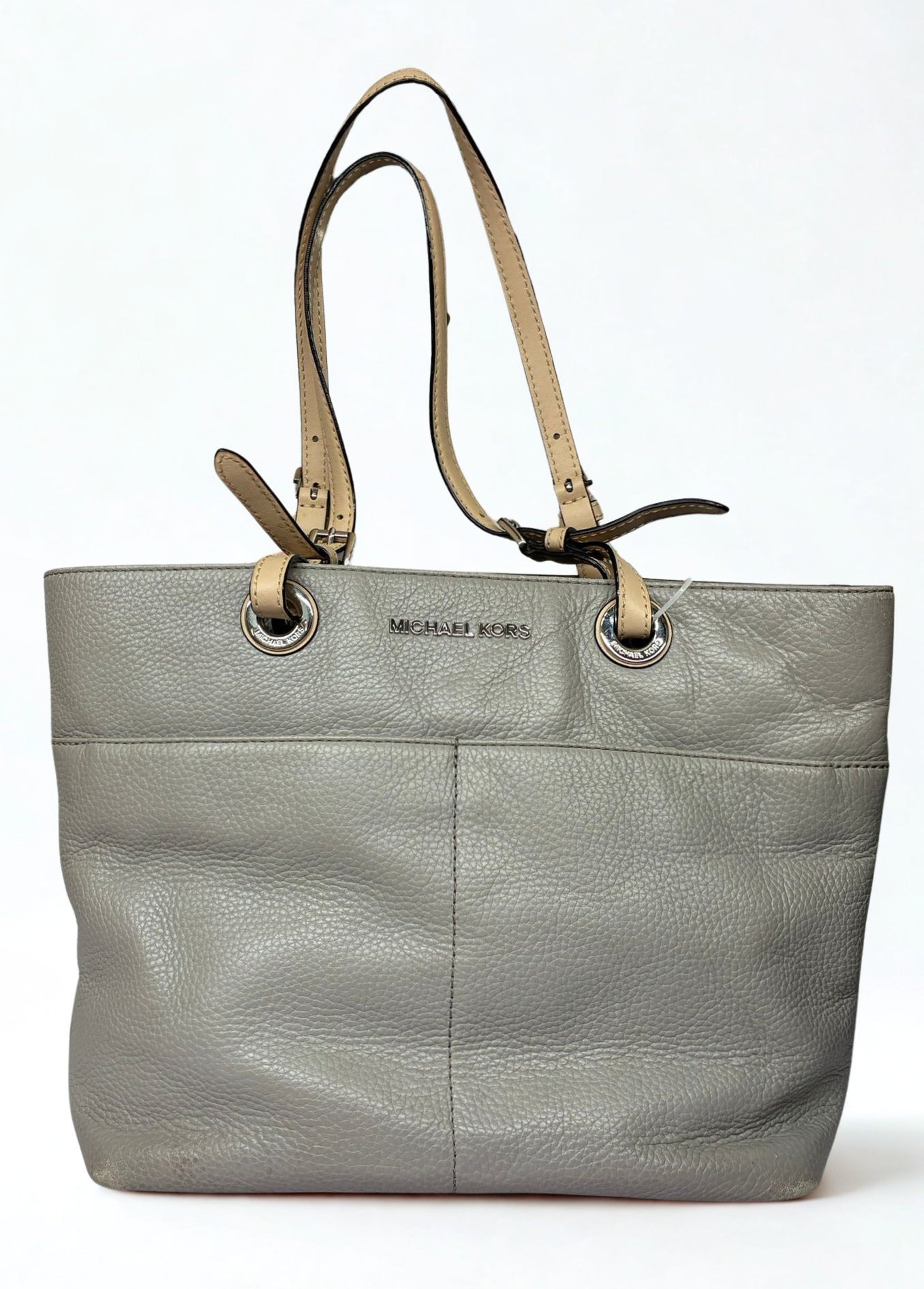 Michael Kors Bedford Top Zip Leather Pocket Tote Bag