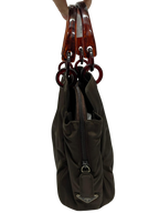 Prada Tessuto Handbag Brown Nylon Acrylic Handles