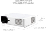 Viewsonic (LS600W) WXGA LED Business/Education Projector, 1280 x 800 Resolution, 3,000 ANSI Lumens, 1.37-1.64 Throw Ratio, Lamp free, Mercury free, Maintenance free & Efficient instant power on/off