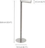 Joseph Joseph 70594 EasyStore Luxe 2-in-1 Stainless-steel Toilet Roll Stand