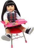 The New York Doll Collection Doll Back to School Set - Doll School Desk,School Supply Set for Dolls and School Uniform Clothing Fits 18 Inch Girl Dolls, E154