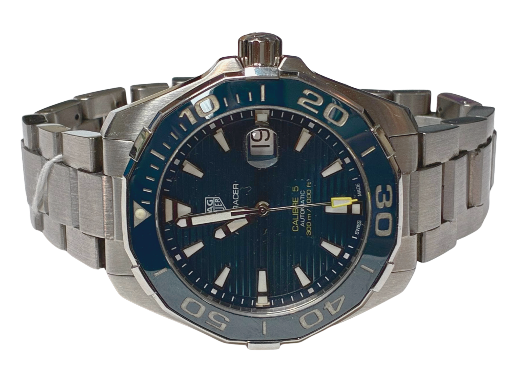 TAG Heuer WAY201B Aquaracer Calibre 5 Automatic 43 Stainless Steel Blue Dial Mens Watch